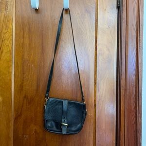 Black Leather Cross Body Purse Vintage